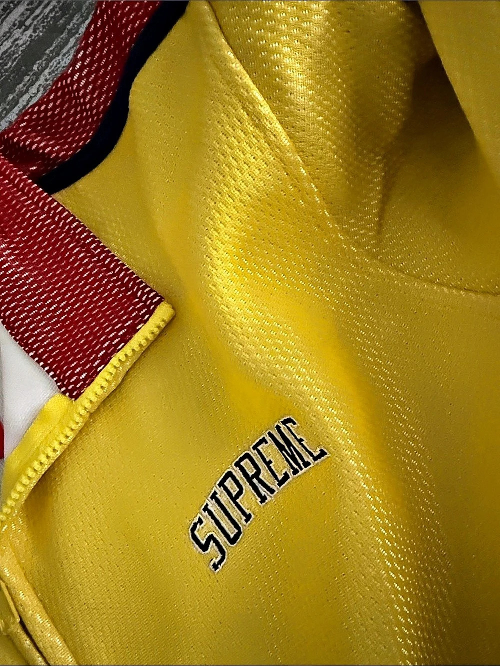 Supreme Velour Mesh Track Jacket Yellow & Red Color Block Set - Picture 3 of 4